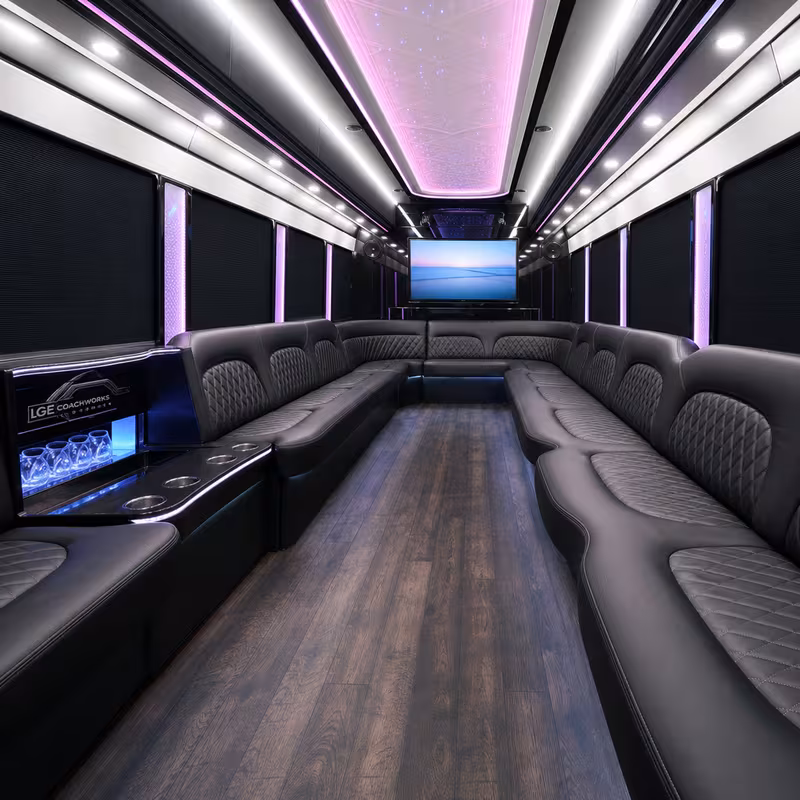 18 Passenger Party Bus Interior