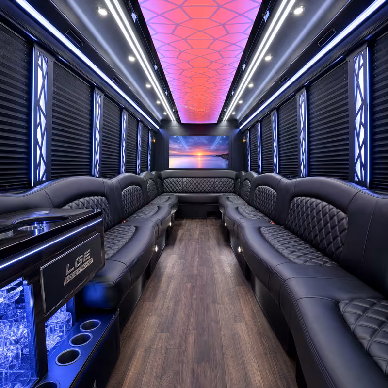 25 Passenger Party Bus Interior