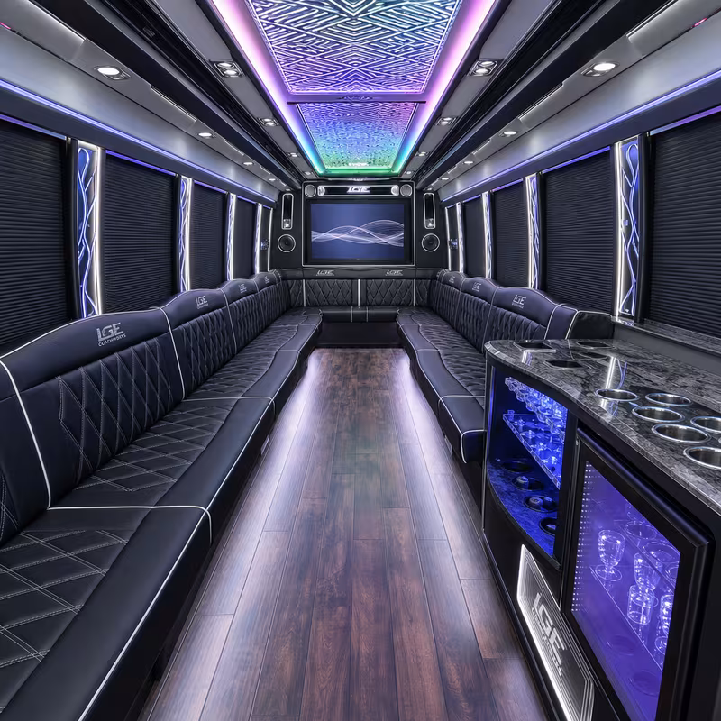 25 Passenger Party Bus Interior