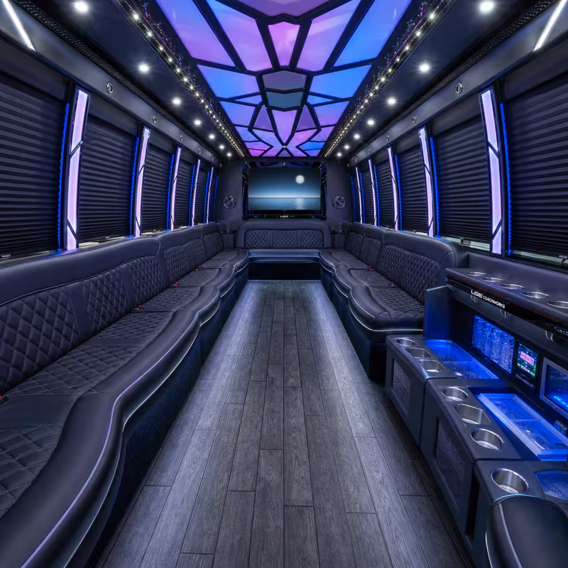 30 Passenger Party Bus Inside