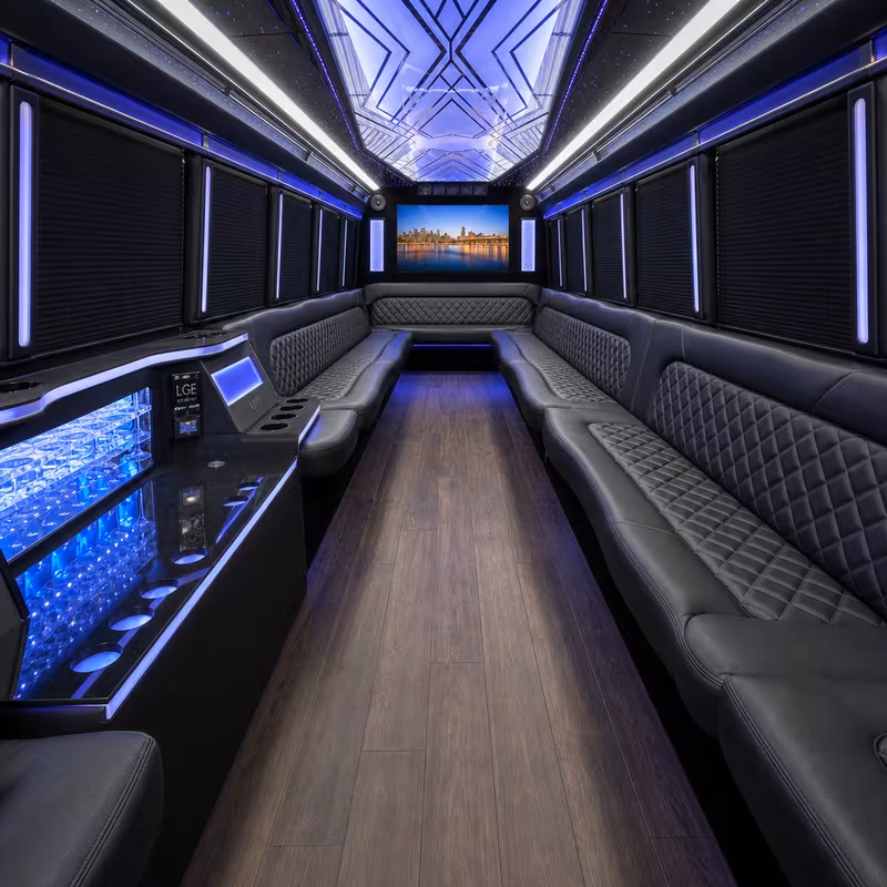 30 Passenger Party Bus Interior