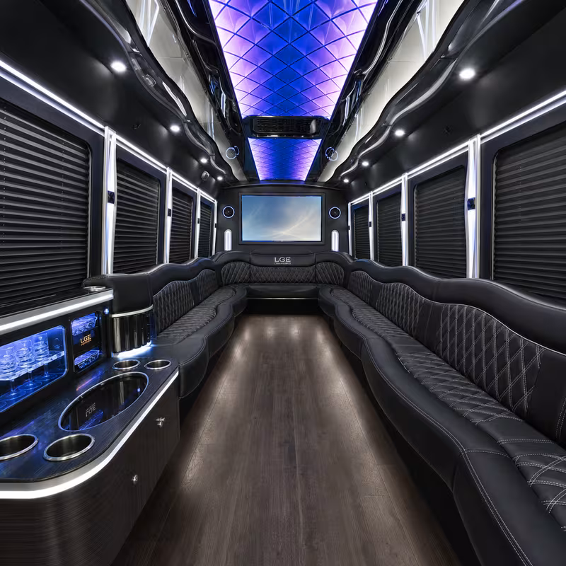 40 Passenger Party Bus Interior