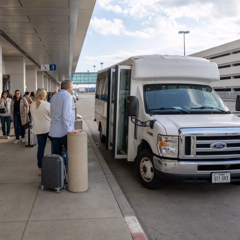 Black Mercedes Sprinter van staged for an Dallas Airport Transportation group