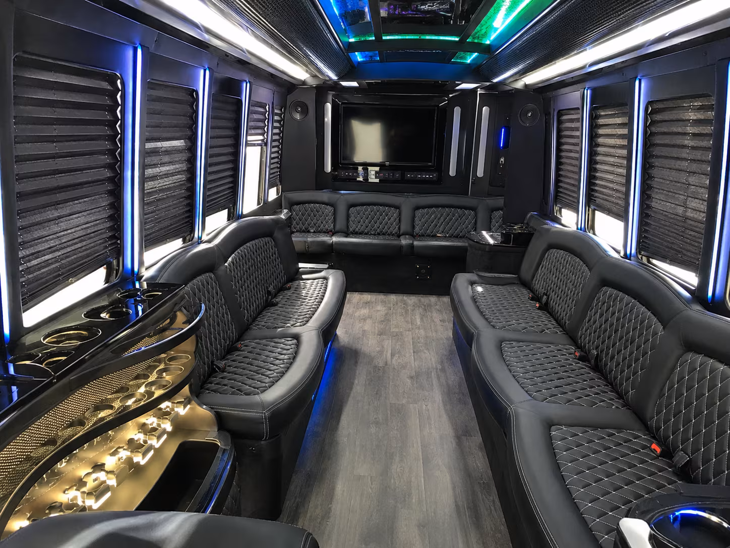 Dallas Birthday, Sweet 16, & Quinceañera Transportation party bus exterior
