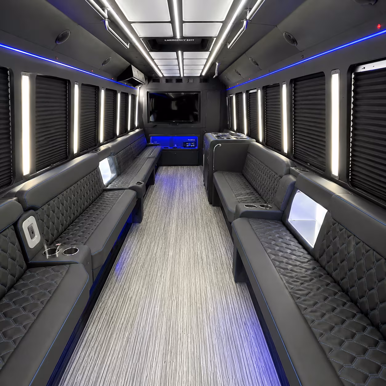 Dallas Private Event Transportation party bus interior