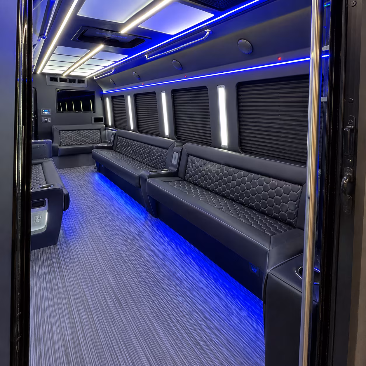 Dallas Private Event Transportation party bus interior