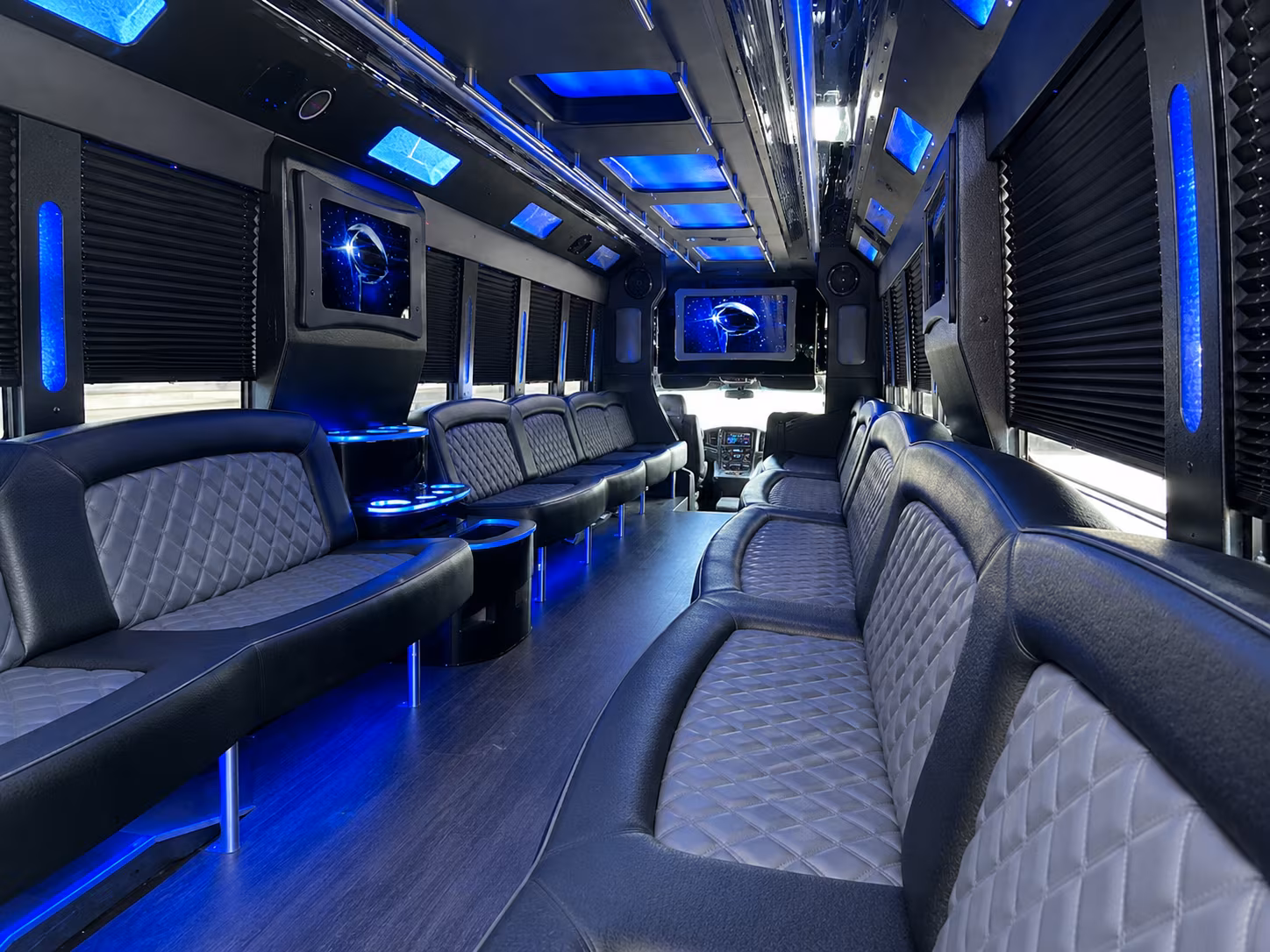 Dallas Sporting Event Transportation party bus interior