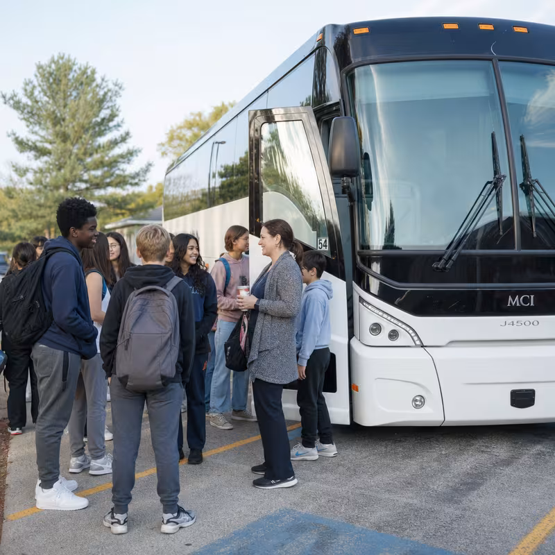 Black Mercedes Sprinter van staged for an Dallas School Transportation group