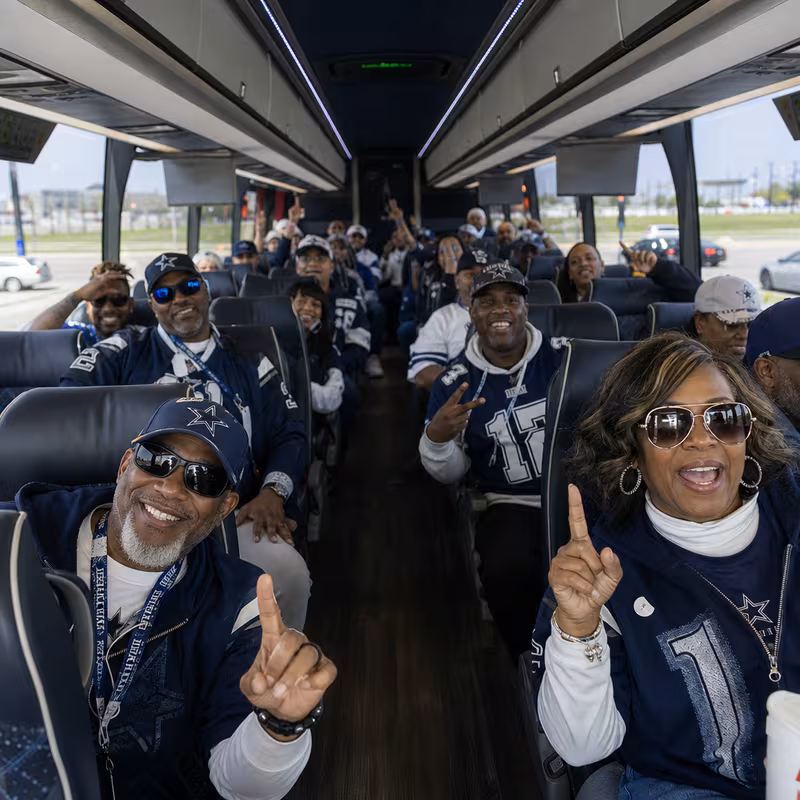 Black Mercedes Sprinter van staged for an Dallas Sporting Event Transportation group