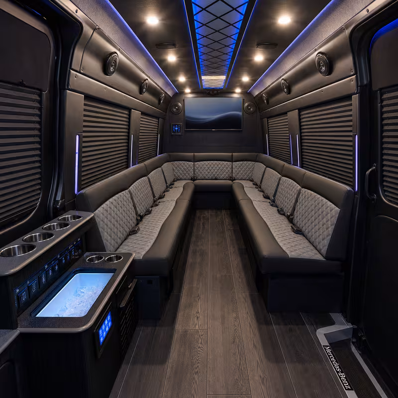 14 Passenger Sprinter Limo Inside