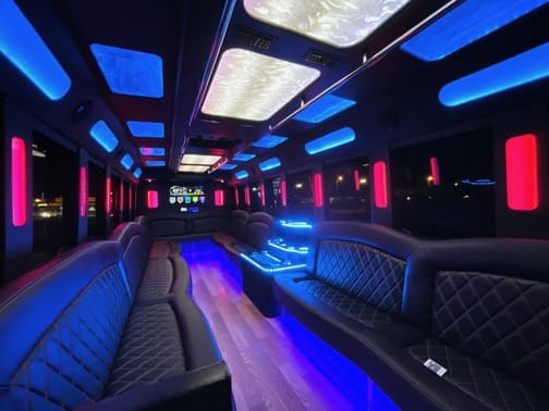 Fort Worth 35 Passenger Party Bus Interior