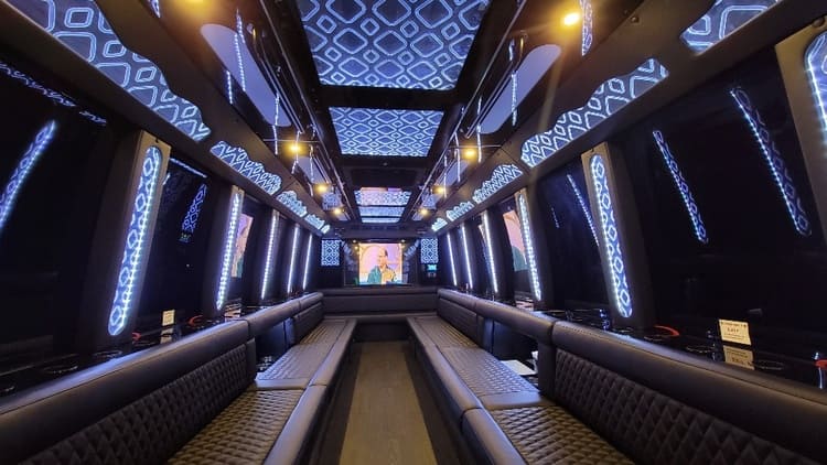 Carrollton 40 Passenger Limo Bus Interior